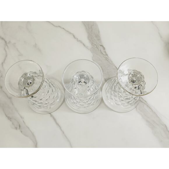 Fostoria Whitehall Iced Tea Water Glasses Footed 6" Cube Pattern 60s Vintage - Picture 9 of 11